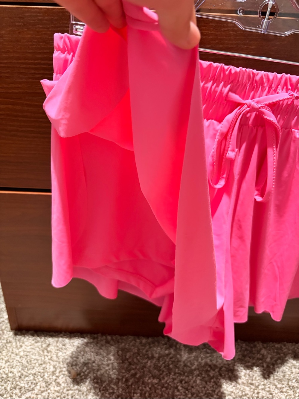 Women's Pink Shorts with Drawstring - Picture 2 of 4